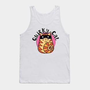 Quirky Kat Orange Striped Cat Tank Top